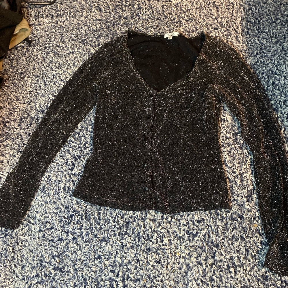 Fragile XOXO Black Sparkly Top. Rare find vintage Y2K